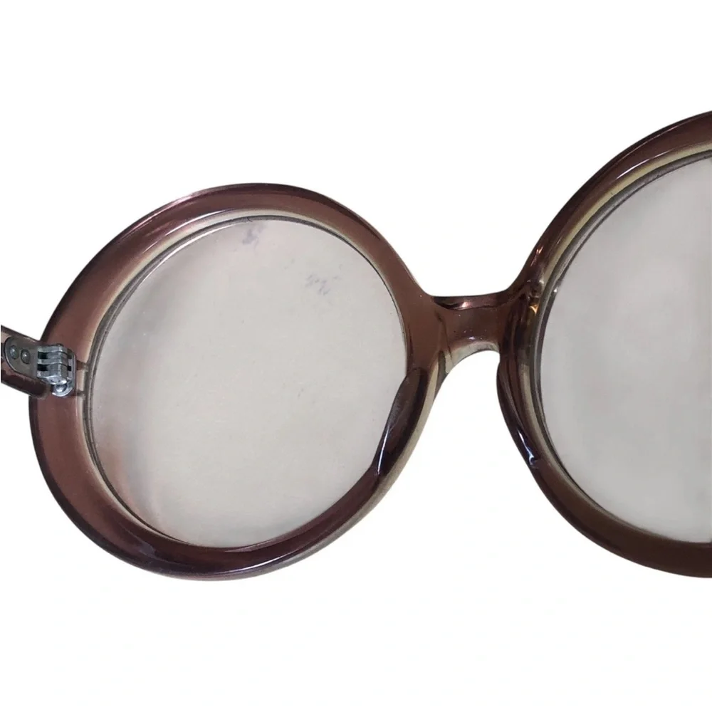 Vintage Round Plastic Framed Eyeglasses France Mod Geek Bookworm Costume 50 20